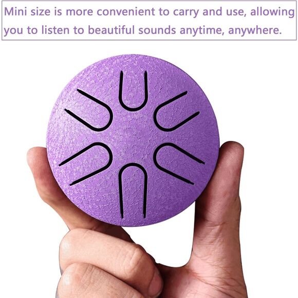 Mini Steel Tongue Rain Drum for Meditation Yoga Musical Education 3 Inch 6 Notes - Picture 2 of 9
